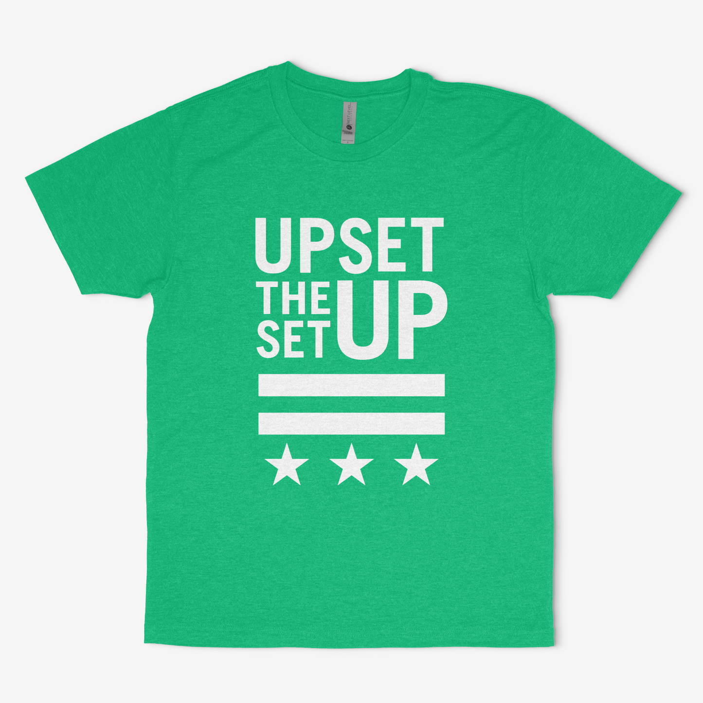 Upset The Setup Triblend Crew (White Print)
