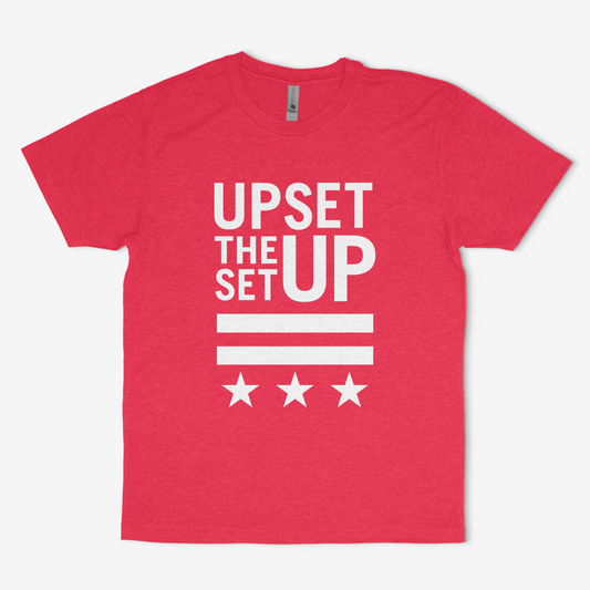 Upset The Setup Triblend Crew (White Print)